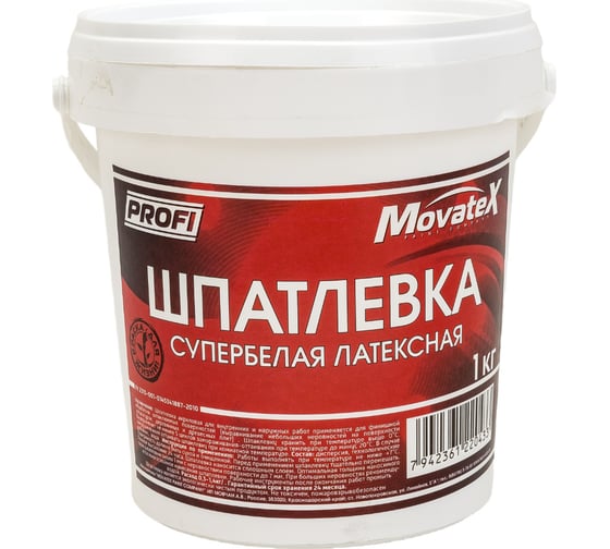 Шпаклевка латексная (1 кг; супербелая) Movatex Т02352