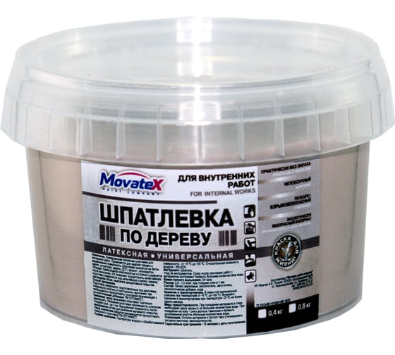 Шпаклевка по дереву (0.8 кг; бук) Movatex Т16162 1