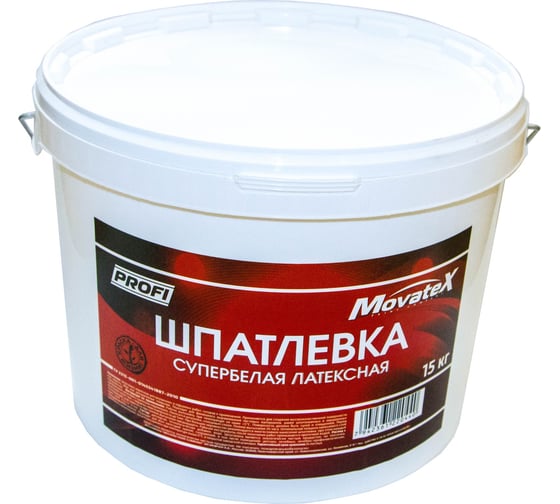 Шпаклевка латексная (15 кг; супербелая) Movatex Т02351