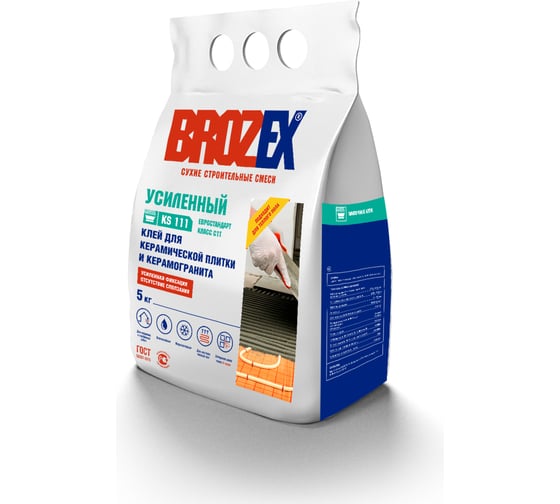 Клей BROZEX KS 111 УСИЛЕННЫЙ класс C1T, 5 кг КС11-5 1