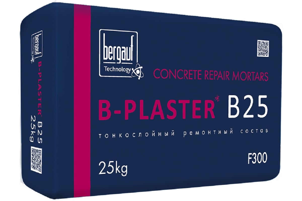 Штукатурный ремонтный состав для бетона Бергауф B-PLASTER B 25, 25 кг ...