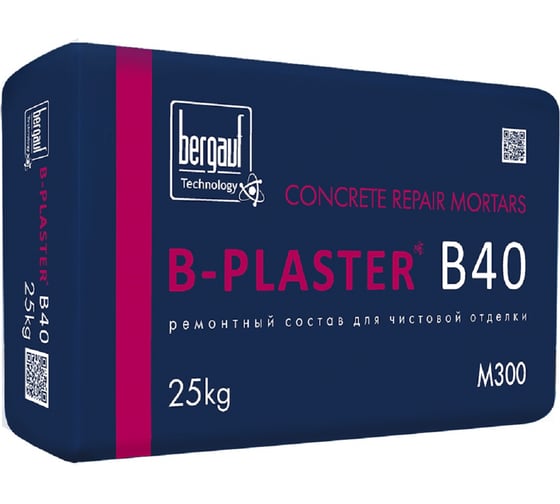 Штукатурный ремонтный состав для бетона Бергауф B-PLASTER B 40, 25 кг 1111234