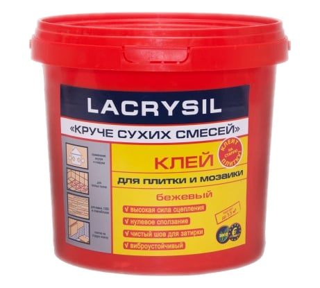 Клей акриловый Круче сухих смесей для плитки и мозаики 1 кг LACRYSIL 1