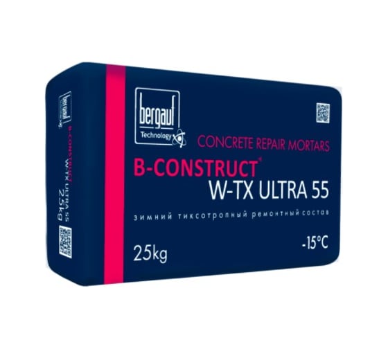Ремонтный состав для бетона Бергауф зимний, B-CONSRTUCT W-TX ULTRA 55 25 кг 1111230