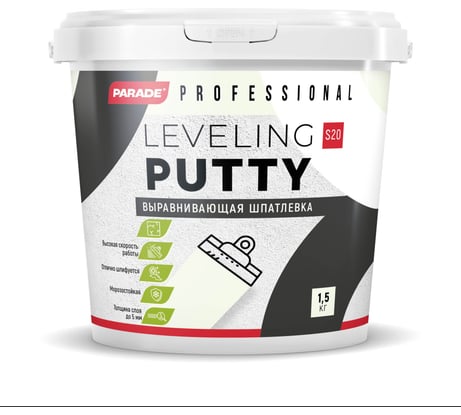 Шпатлевка акриловая PROFESSIONAL S20 базовая 1,5 кг Россия PARADE Лк-00011761