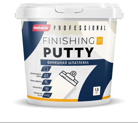 Шпатлевка акриловая PROFESSIONAL S21 финишная 1,5 кг Россия PARADE Лк-00011759