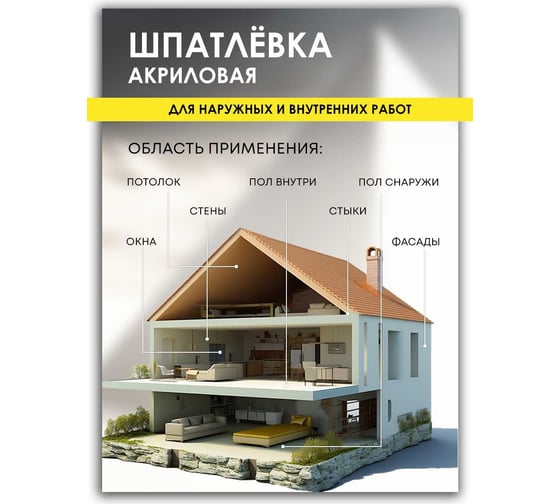 Шпатлевка White House универсальная для наружных и внутренних работ 7.5 кг 12876