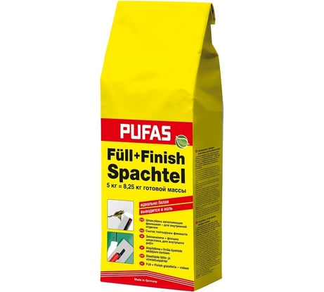Заполняющая и финишная шпаклевка PUFAS FüII + Finish М 5 кг 1-003004092