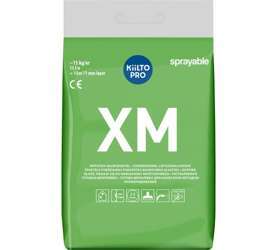 Готовая шпатлевка с легким наполнителем KIILTO XM 15 кг T2015.015