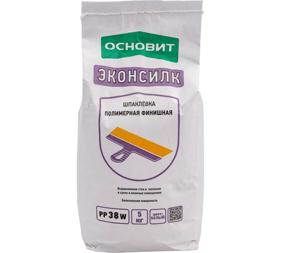Полимерная шпаклевка Основит ЭКОНСИЛК PP38 W 5 кг 85485