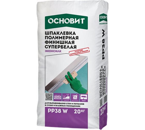 Полимерная шпаклевка Основит ЭКОНСИЛК PP38 W 5 кг 85485
