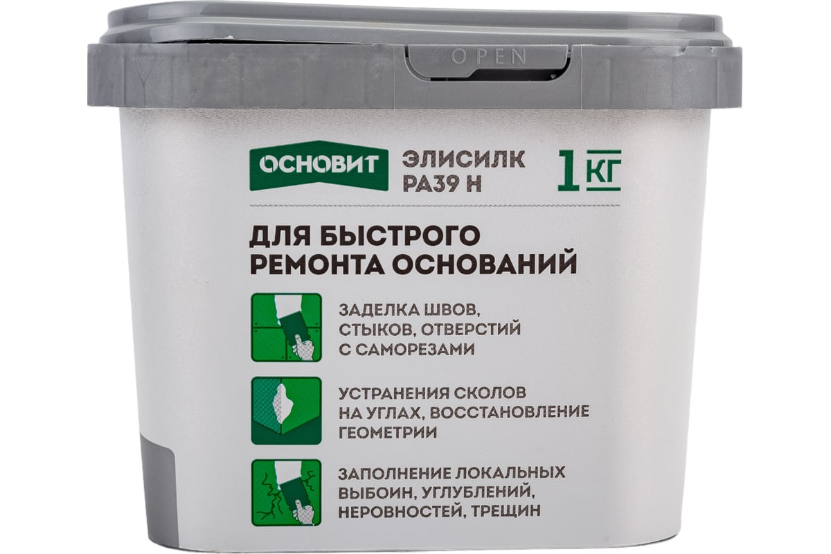 Готовая армированная шпаклевка для ремонтных работ Основит ЭЛИСИЛК РА39 ...