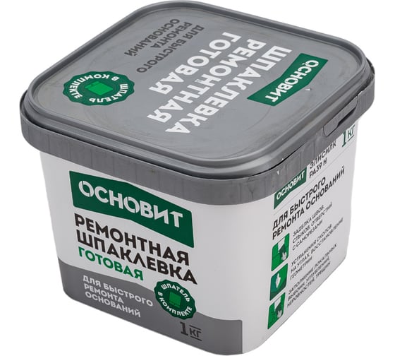 Готовая армированная шпаклевка для ремонтных работ Основит ЭЛИСИЛК РА39 H 1 кг 87128