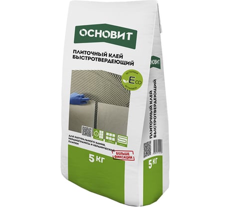 Плиточный клей Основит Гранит Экспресс ГРАНИПЛИКС АС15 R Ld беспылевый, быстротвердеющий, 5 кг, класс C1TF 87120