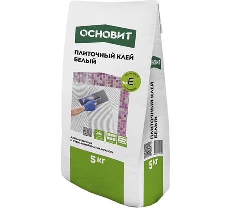 Плиточный клей Основит Профи Мрамор МАКСИПЛИКС АС17 W Ld беспылевый, белый, 5 кг, класс C2TE 87124