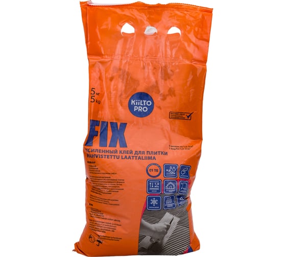 Плиточный клей KIILTO FIX 5К класс C1TE, 5 кг T6207.005