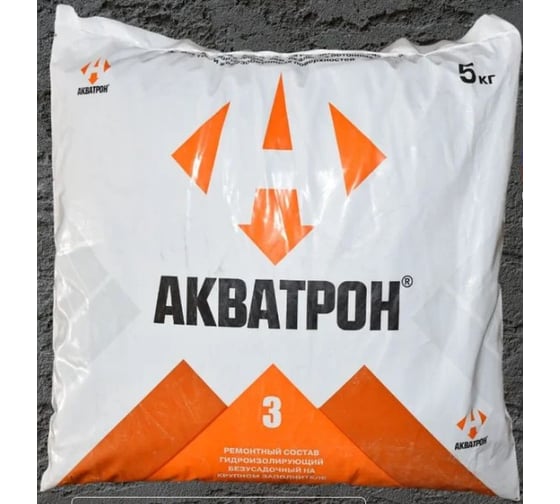 Ремонтный состав, безусадочный, гидроизолирующий на крупном заполнителе Акватрон «-3» 5кг 90115 1