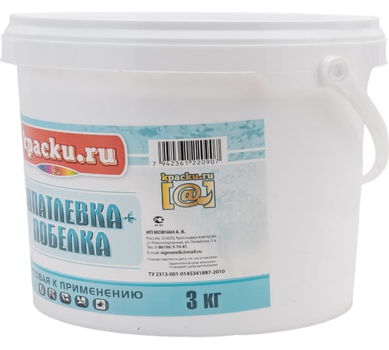 Шпатлевка + побелка Movatex Краски. ru 3 кг Т02358