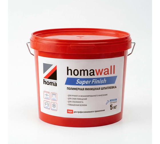 Полимерная финишная шпатлевка Homakoll HOMAWALL Super Finish 5 кг hwsf-05-19