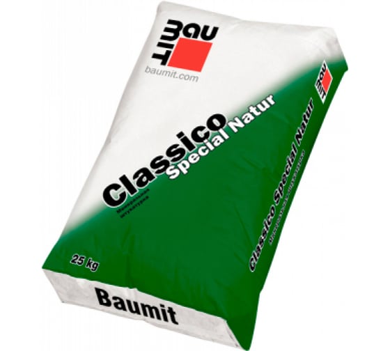 Минеральная декоративная штукатурка Baumit Classico Special Natur 2R, 25 кг, 2R, 25 кг (1443)