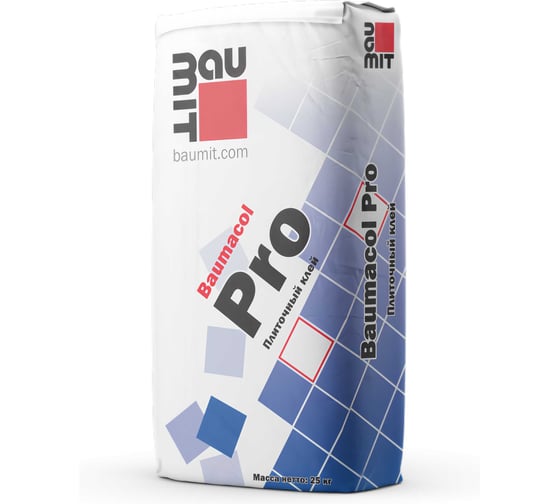 Плиточный клей основе цементного вяжущего Baumit Baumacol Pro, 25 кг (1011)