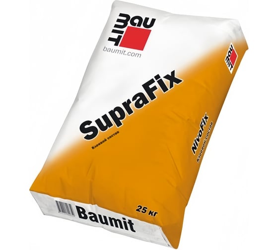 Клеевой состав Baumit SupraFix на основе цементного вяжущего с полимерными добавками, 25 кг Baumit SupraFix, 25 кг (1002)