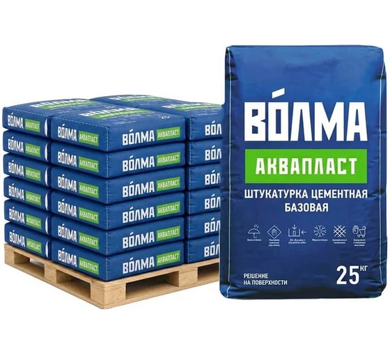 Штукатурка цементная Волма Аквапласт 25 кг (168шт) 30001662