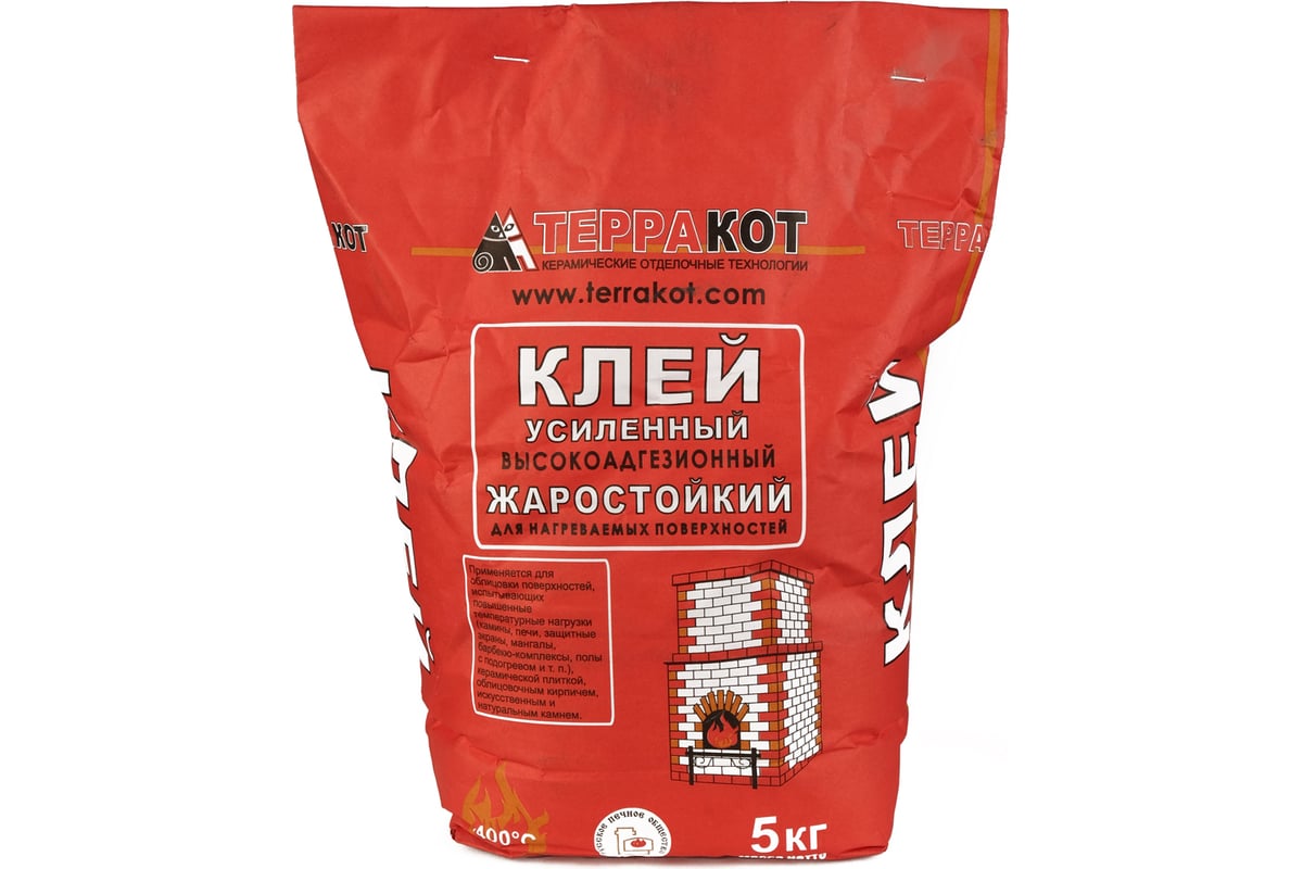 Жаростойкий клей Терракот усиленный, 5 кг А-17056 - выгодная цена ...