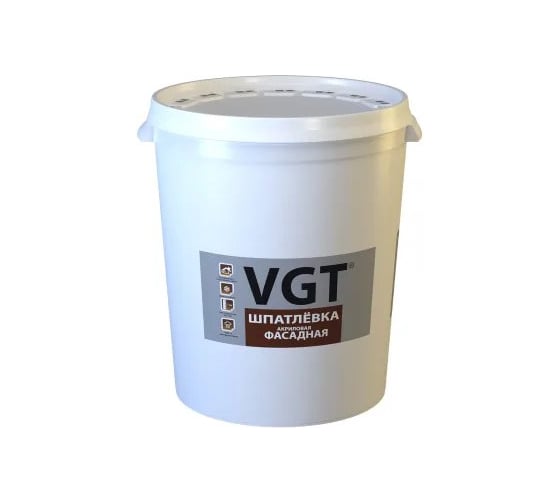 Шпатлевка фасадная, акриловая, водостойкая, малоусадочная VGT (50кг) 3030 1