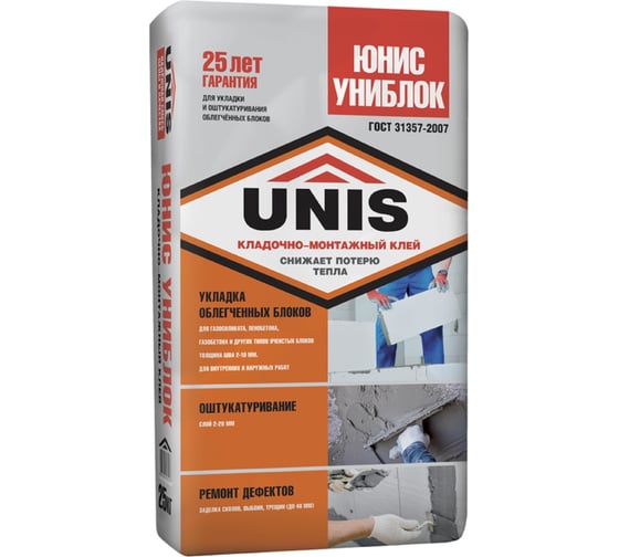 Кладочно-монтажный клей UNIS Униблок 25 кг 56684