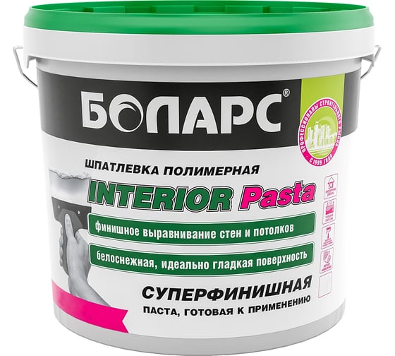 Шпатлевка БОЛАРС INTERIOR PASTA 28 кг 00000039416