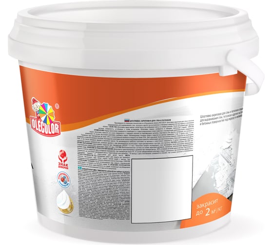 Акриловая шпатлевка для стен и потолков OLECOLOR 1.8 кг 4300000136