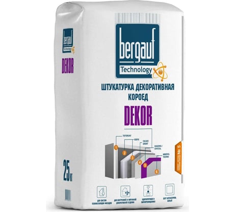 Штукатурка Bergauf Dekor декоративная «короед», 25 кг 07453