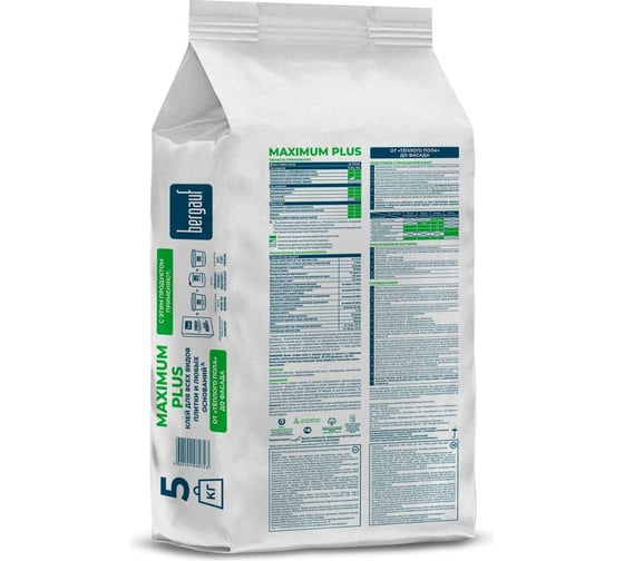 Клей для всех видов плитки и любых оснований Bergauf Maximum Plus класс C1TE, 5 кг 50332