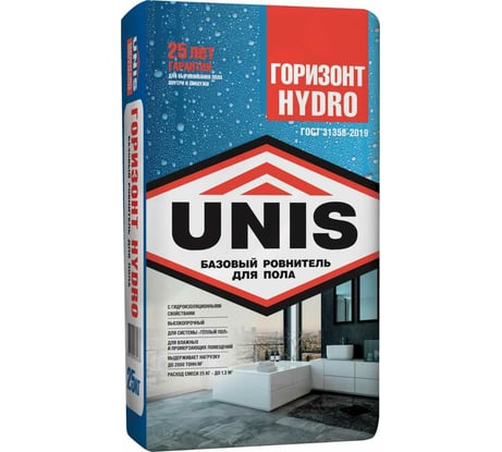 Стяжка-ровнитель пола UNIS Горизонт HYDRO 25 кг 50019