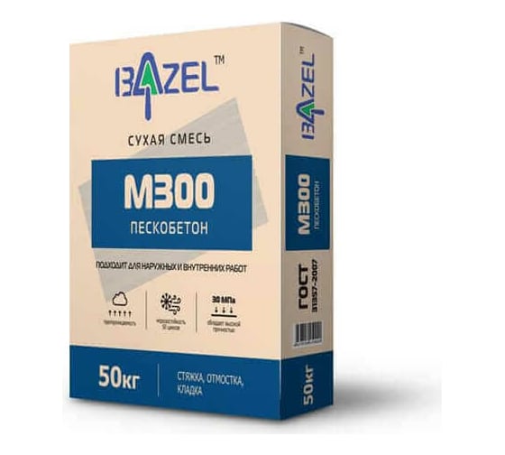 Смесь сухая строительная пескобетон Bazel М300 Пк2 F50 50 кг 4673726450020