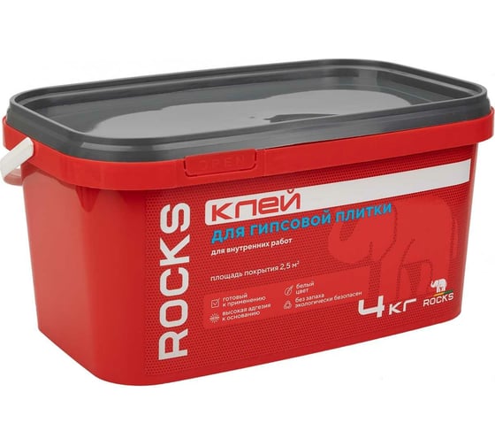 Клей для гипсовой плитки ROCKS 4 кг 036