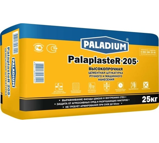 Цементная штукатурка PALADIUM PalaplasteR-205 25 кг 82198793 1