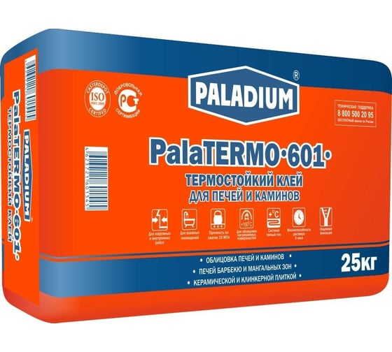 Плиточный клей PALADIUM PalaTERMO-601 Термостойкий (до 150 градусов; 25 кг; класс C1T) 17053299 1