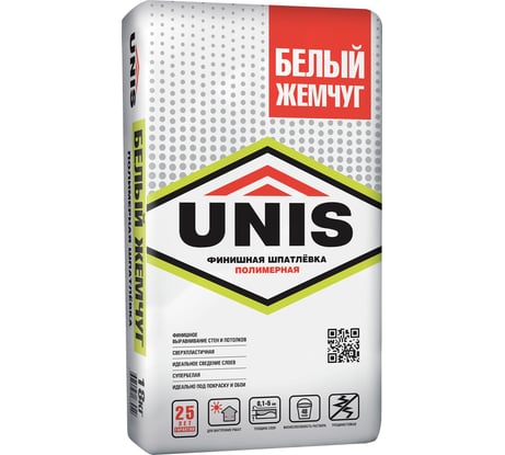 Полимерная шпатлевка UNIS белый жемчуг, 18 кг 4607005183040