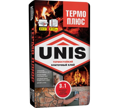 Плиточный клей UNIS Термо ПЛЮС 25 кг, С1Т 4607005184771