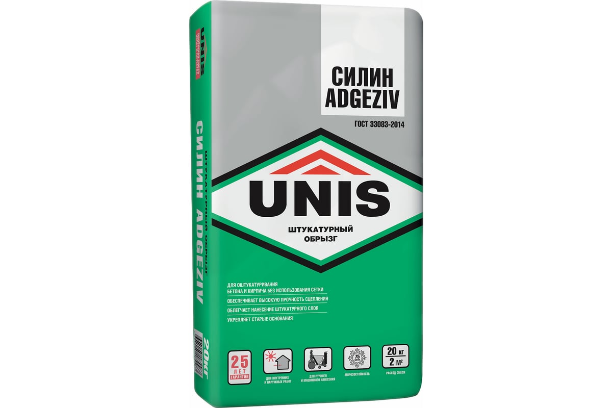 Штукатурный обрызг UNIS Силин ADGEZIV 20 кг 4607005185587 - выгодная ...