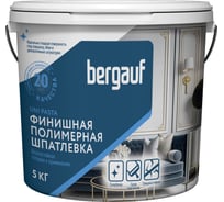 Влагостойкая готовая к употреблению финишная полимерная шпатлевка Bergauf uni pasta, 5 кг 63413