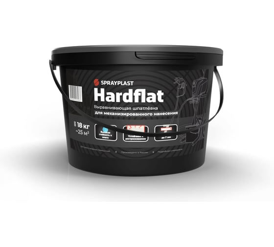 Декоративная шпатлевка Sprayplast Hardflat для механизированного нанесения, 18 кг 31156