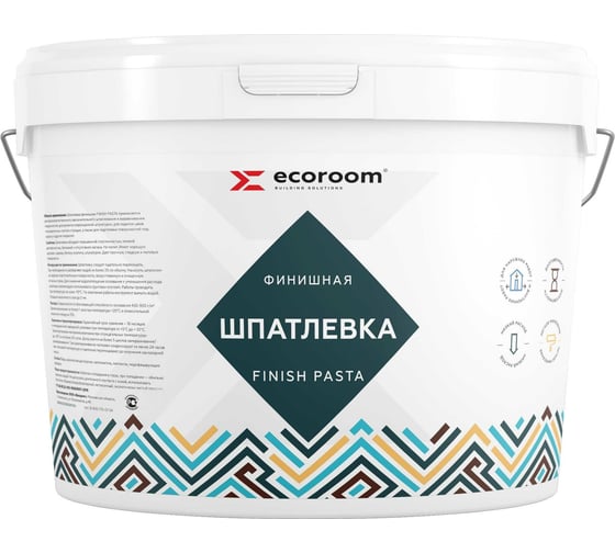 Шпатлевка для финишной отделки ECOROOM Finish pasta, белый, 16 кг Е-Шп-23/16 1