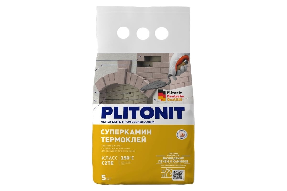 Клей для облицовки печей и каминов PLITONIT СуперКамин ТермоКлей 5 кг ...