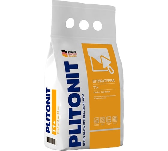 Штукатурка с армирующими волокнами PLITONIT Т1+ 4 кг 15647