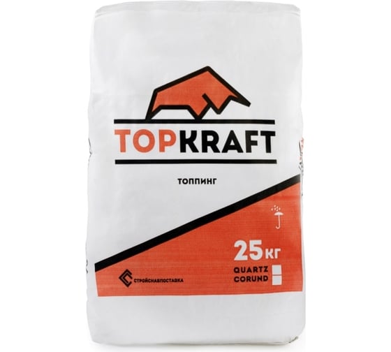 Сухая смесь для упрочнения верхнего слоя бетонного покрытия TOPKRAFT corund Топпинг мешок 25 кг 2010010113995