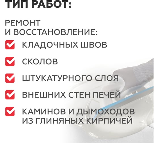 Термостойкий раствор для ремонта печей и каминов PLITONIT СуперКамин ТермоРемонт 4 кг 7500