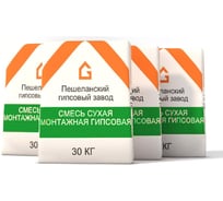 Смесь сухая монтажная гипсовая Пешеланский гипсовый завод 30 кг STD_MSK_00061